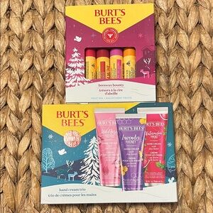 New Burt's Bees Hand Cream Trio and Lip Balm Set
